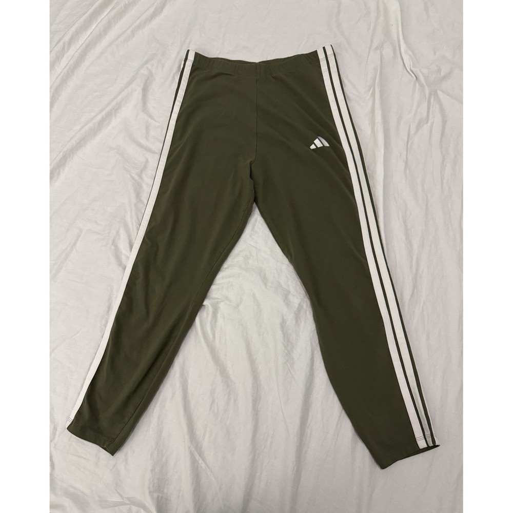 Adidas Women's Iconic 3 Stripes Snap Track Pant Legend Tent Moss Green XL